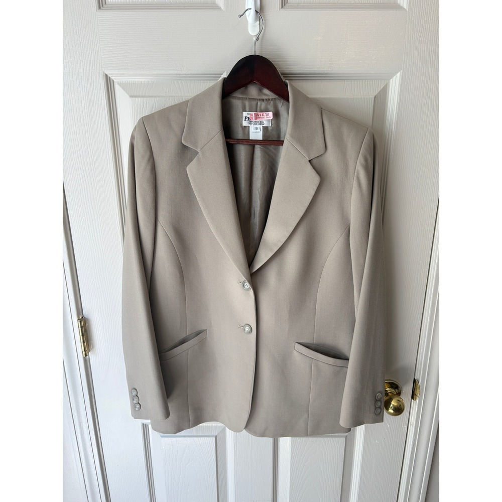Pendleton Mens 100% Virgin Wool Blazer Sport Coat Tan Beige 2 Button Jacket
